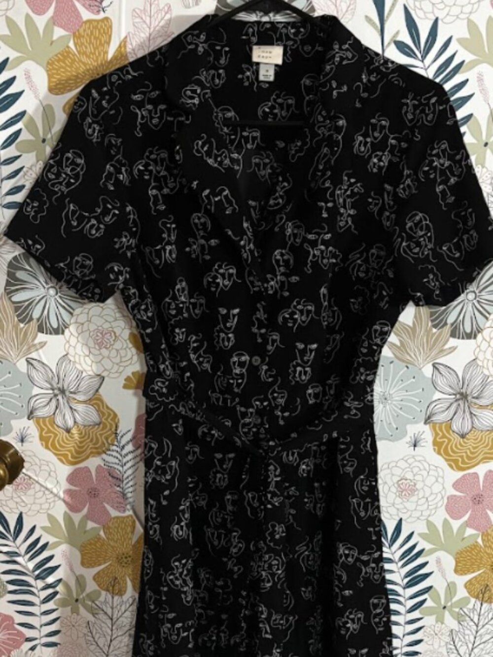 Face Print Button Down Dress